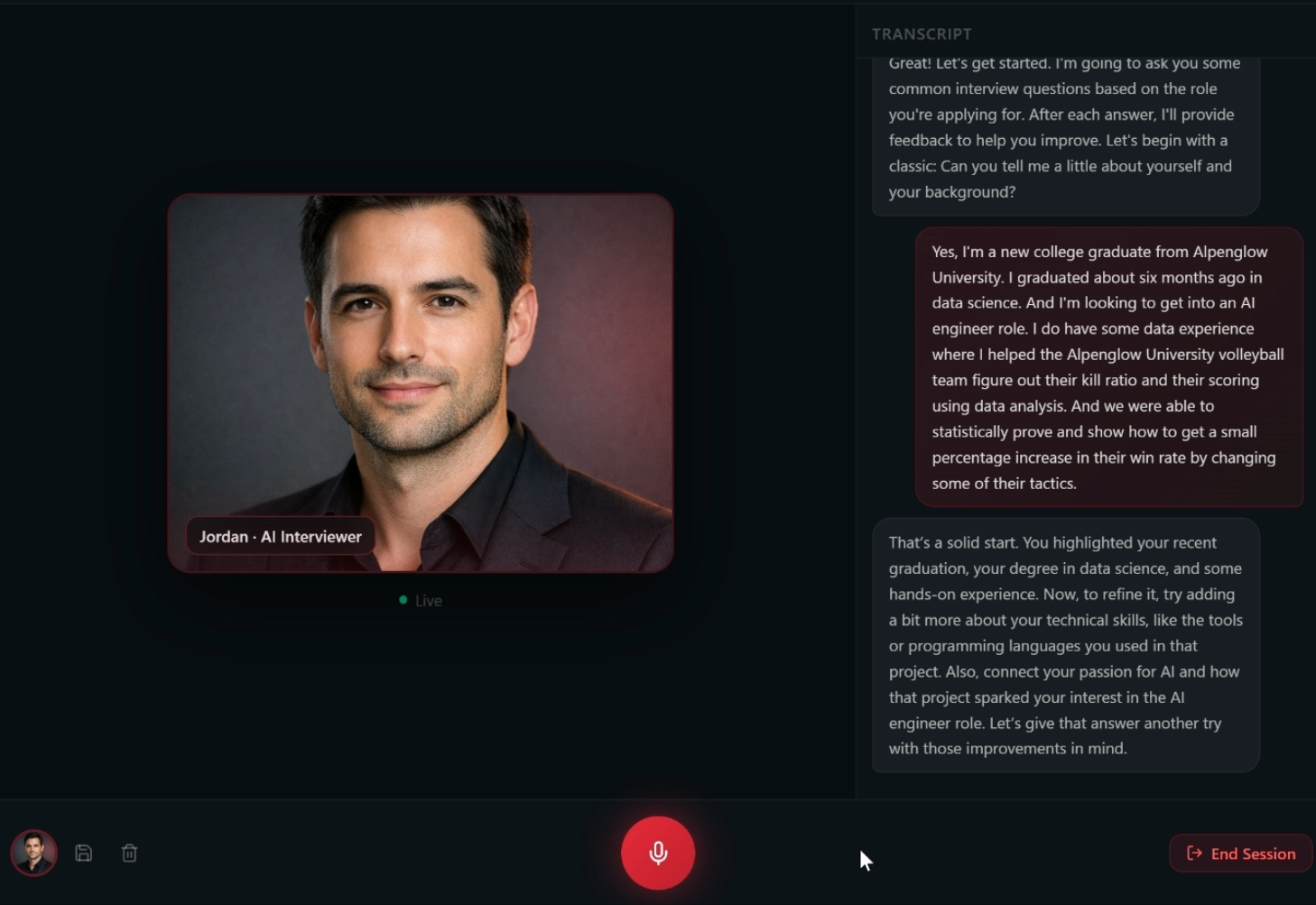 HireMe — resume and JD upload for personalized interview coaching